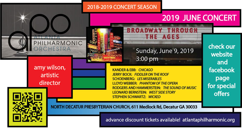 Graphic for the June 2019 APO Concert